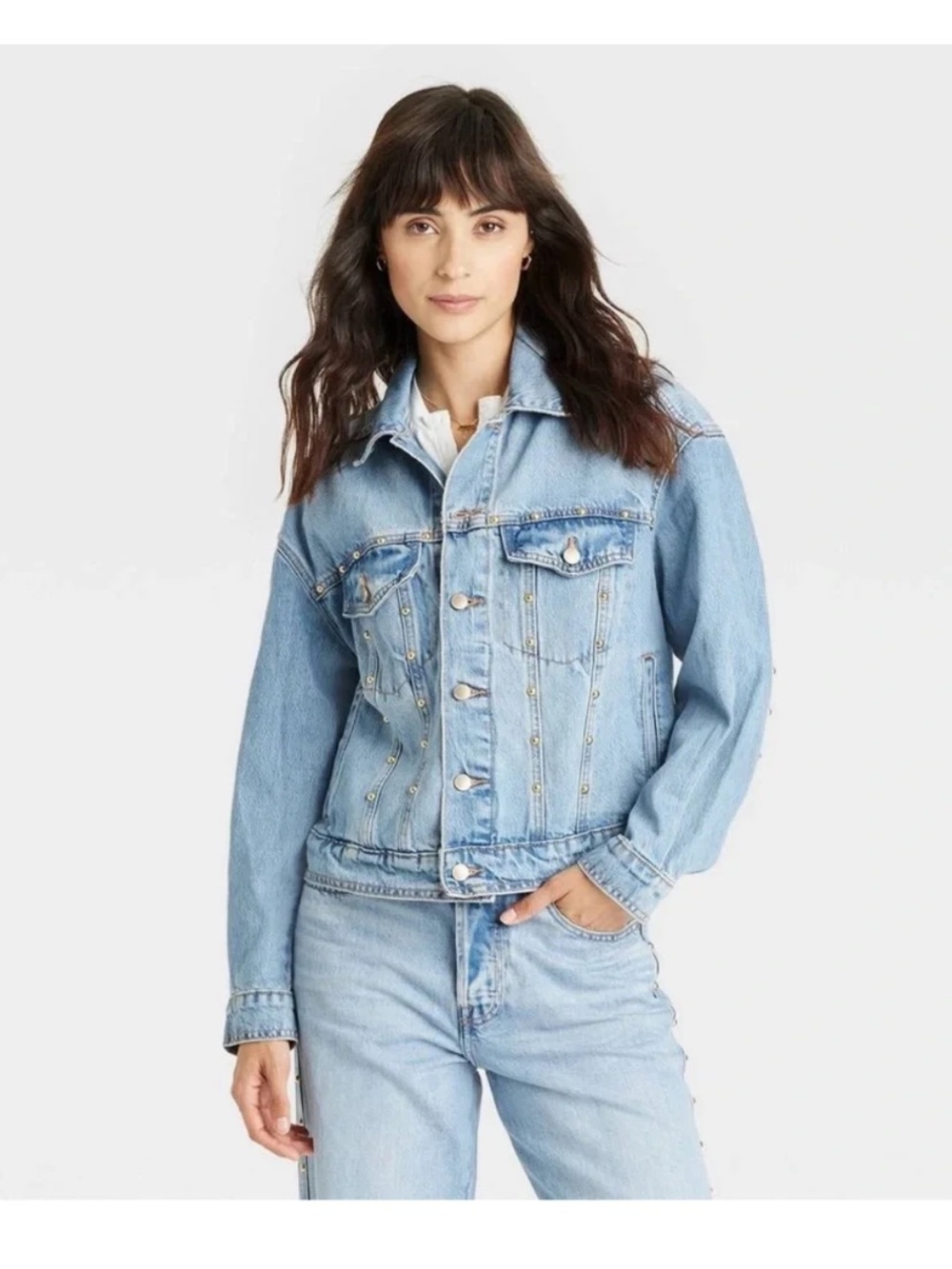 Universal Thread Light Blue Studded Denim Jacket